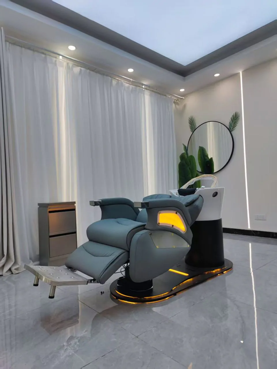 Zen Plush Japanese Head Spa / Hairdressing Basin – Plumbed - Grey - Image 2