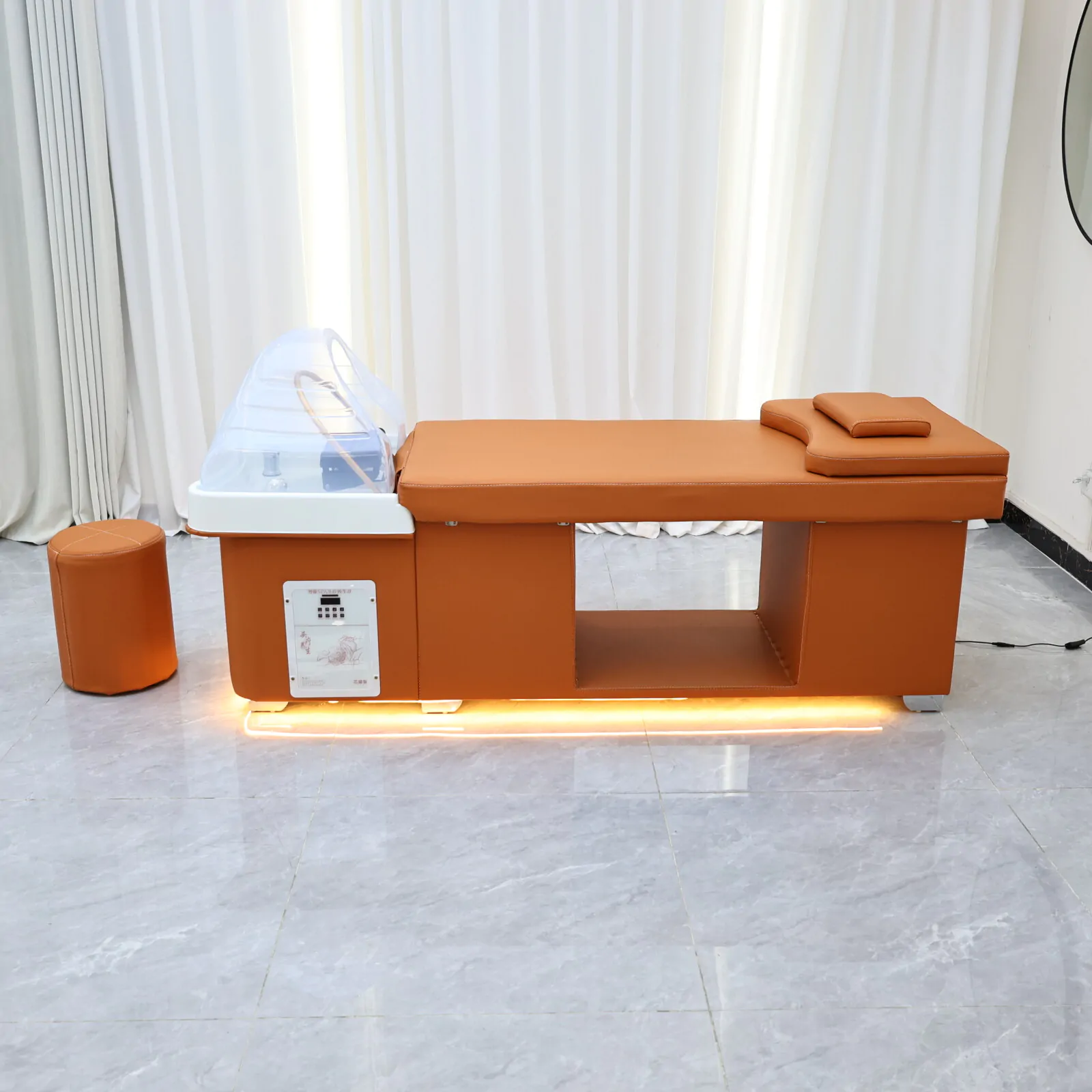 Wooden Bliss Japanese Head Spa - Plumbed - Orange - Image 2