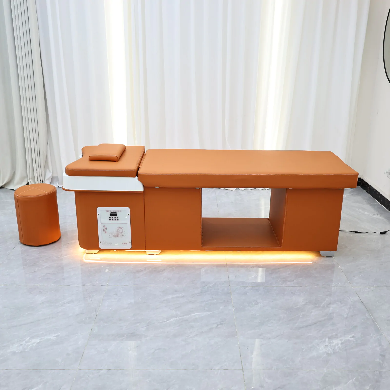 Wooden Bliss Japanese Head Spa - Plumbed - Orange - Image 15