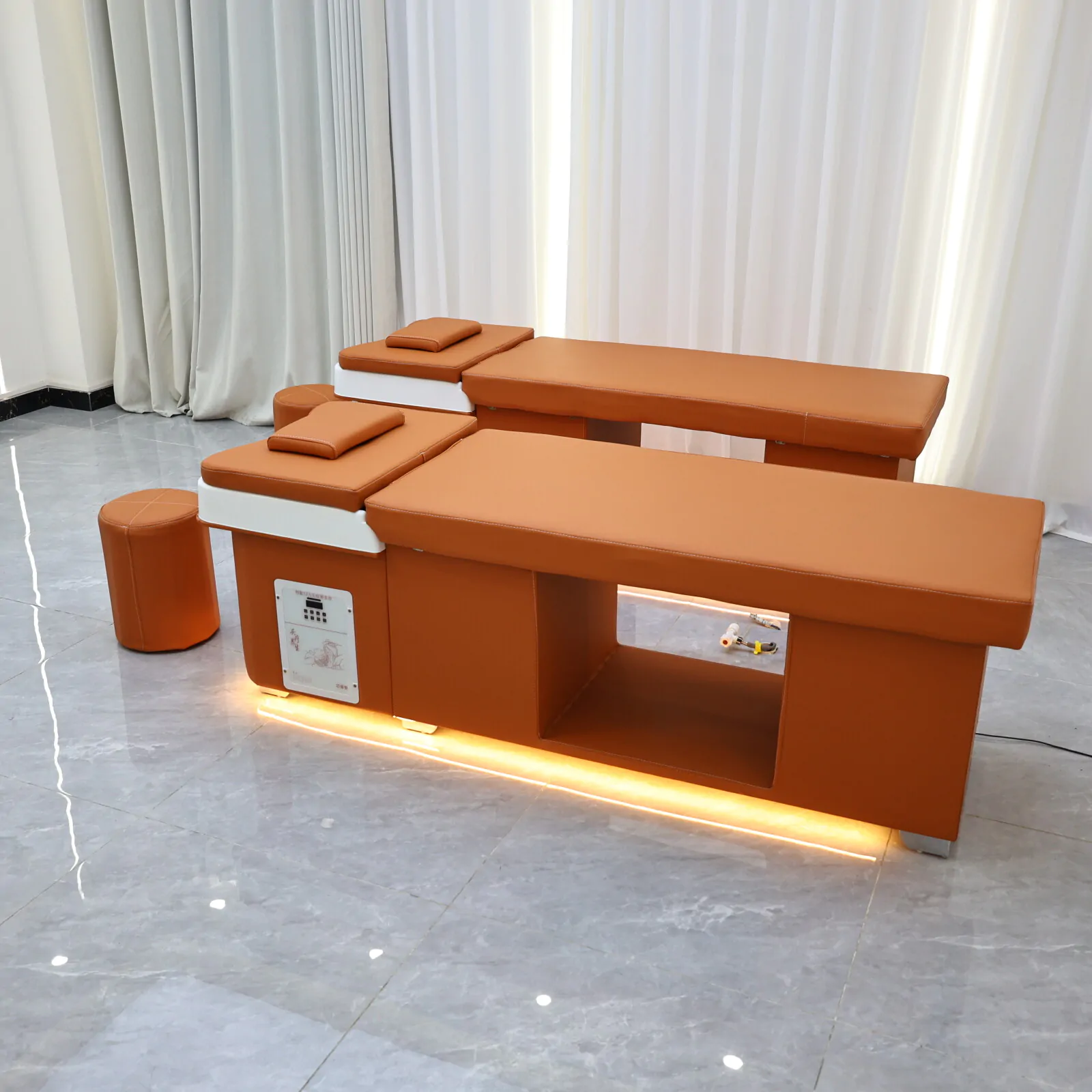 Wooden Bliss Japanese Head Spa - Plumbed - Orange - Image 14