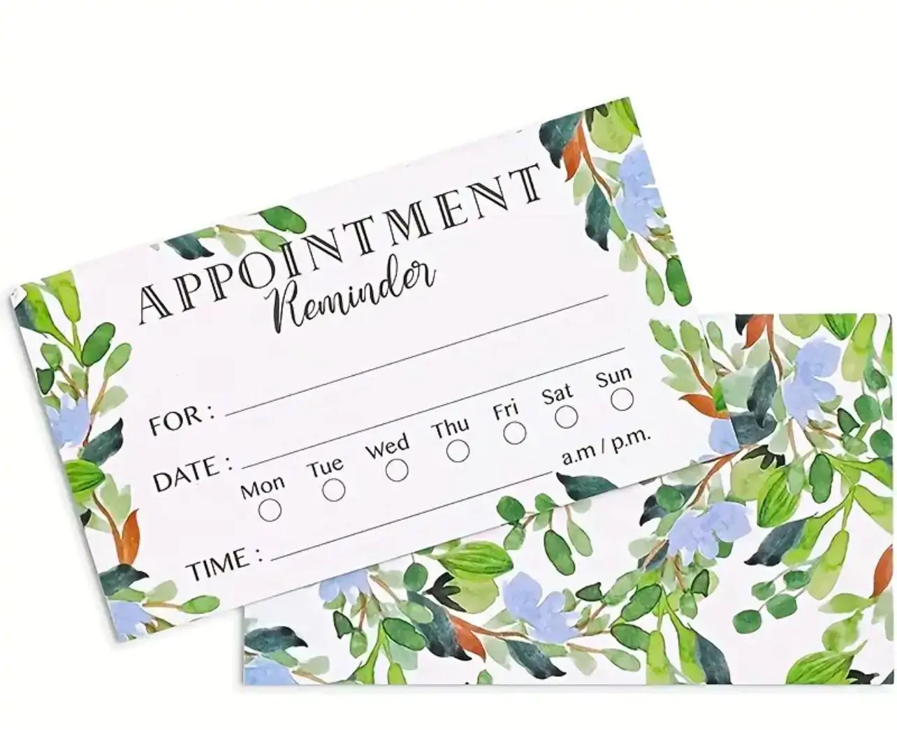 Appointment Reminder Cards - Leaf Design - 100 pcs