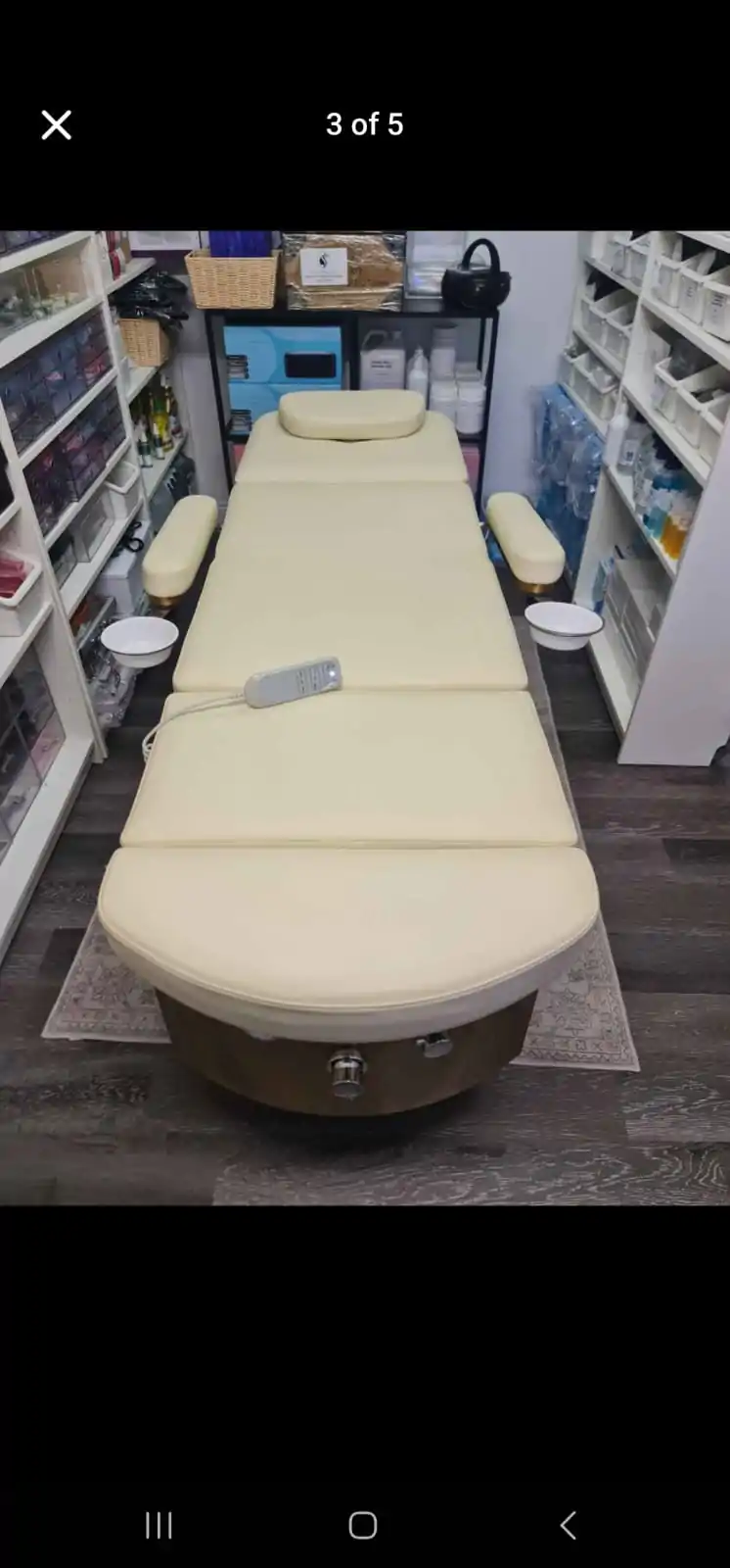 REFERBISHED: Luxury Japanese Head Spa / Pedicure Basin – Plumbed – Cream with arms 65cm wide – 1 MONTH WARRANTY - Image 3