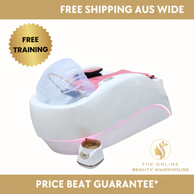 Japanese Head Spa with Massage Chair - White & Pink