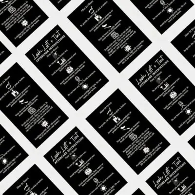 Lash Extension After Care Cards - 50 pces