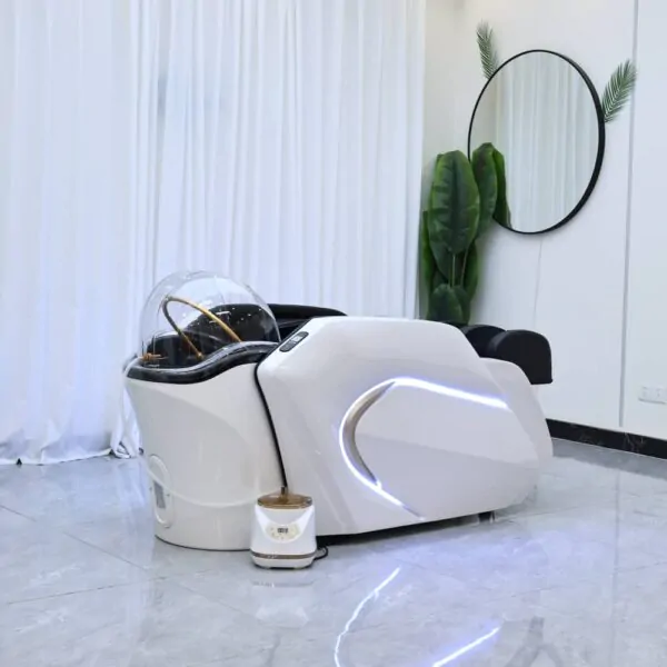 Deluxe Japanese Head Spa with Massage Chair - White - Image 4