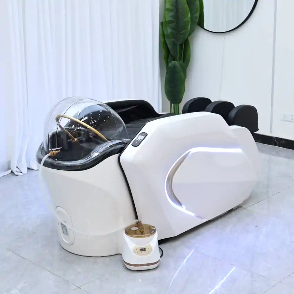 Deluxe Japanese Head Spa with Massage Chair - White - Image 3