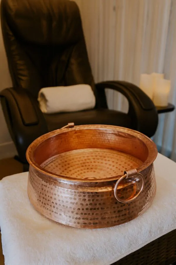 Copper Luxe Plumbed Pedicure Basin - Copper