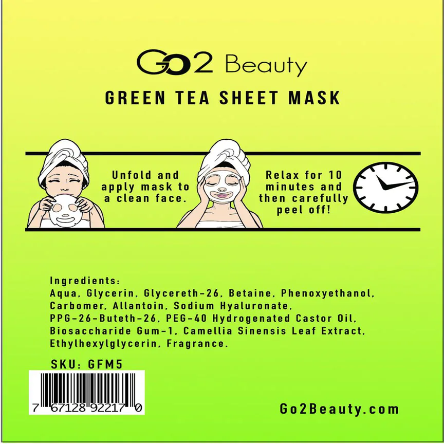 GFM5 – Green Tea Sheet Mask - Image 2