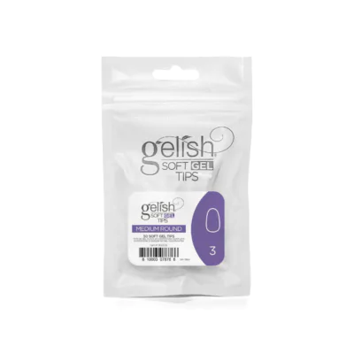 Gelish Soft Gel Tips Refill – Medium Round – Size 3 (50‑count)