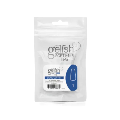 Gelish Soft Gel™ Tips Refill – Long Coffin, Size 1 (50 Count)