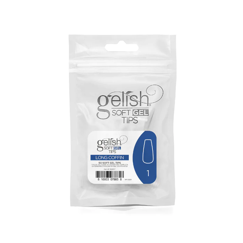 Gelish Soft Gel™ Tips Refill – Long Coffin, Size 1 (50 Count)