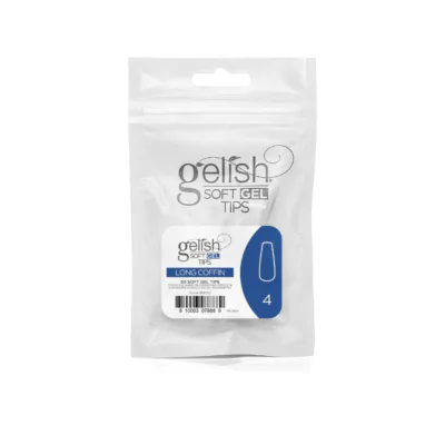 Gelish Soft Gel™ Tips Refill – Long Coffin, Size 4 (50‑Count)