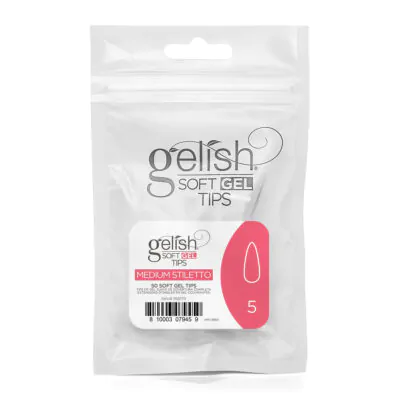 Gelish Soft Gel Tips – Medium Stiletto (Size 5, 50-Count)