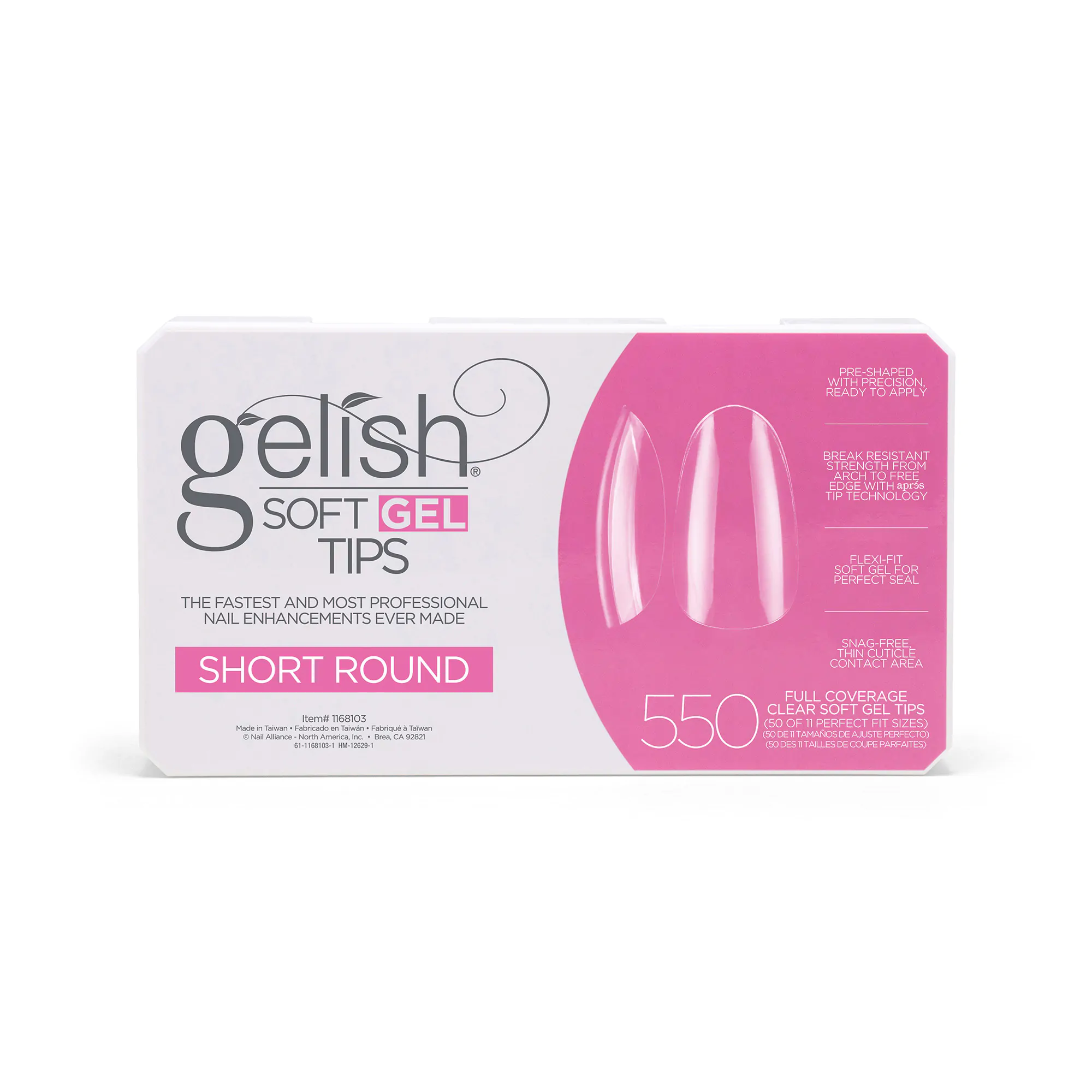 Gelish Soft Gel Tips – Short Round (550ct)