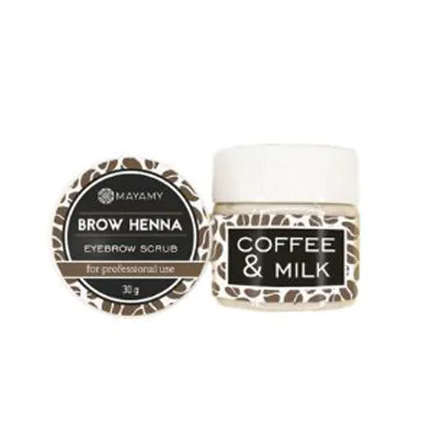 MAYAMY Brow Henna Eyebrow Scrub, Coffee & Milk, 30g