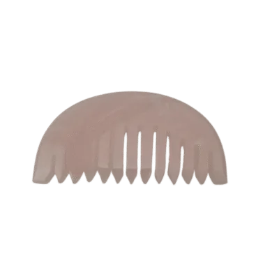 Round Rose Quartz Hair Comb