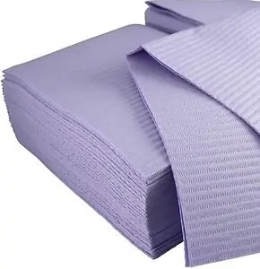 Bulk carton of 500 purple dental bibs 3-ply waterproof for professional clinic use