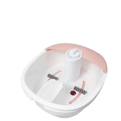 Pedicure Portable Spa with massage rollers and pink splash guard for professional foot treatments