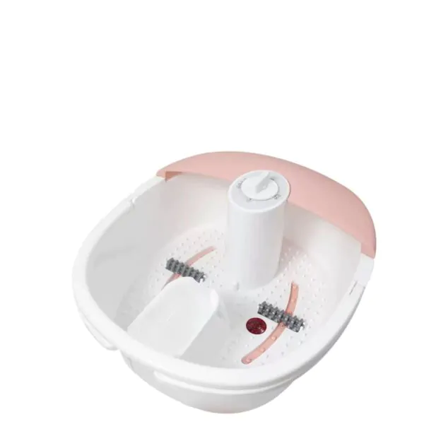 Pedicure Portable Spa with massage rollers and pink splash guard for professional foot treatments