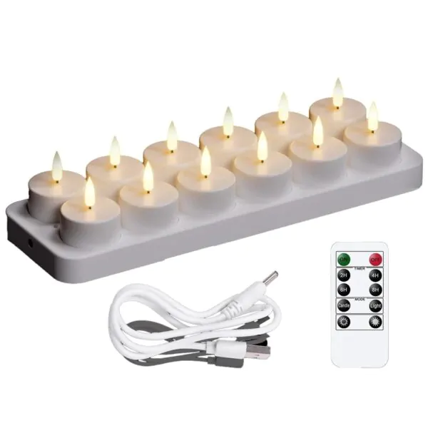 Rechargeable Tea Light Pack of 12