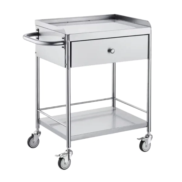 Stainless Steel Service Trolley clinical trolley with 100kg load capacity for salon and clinic use