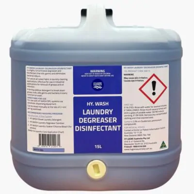 Laundry Degreaser Sanitiser Hy.Wash 15L for commercial laundry cleaning and hygiene