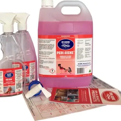 Pedi Giene Disinfectant 5L Starter Pack for pedicure salon hygiene and cleaning