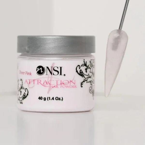 Sheer Pink Nail Powder NSI Attraction 40g acrylic powder for professional nail enhancements
