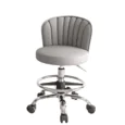 Belle Salon Stool Grey adjustable beauty salon stool with wheels