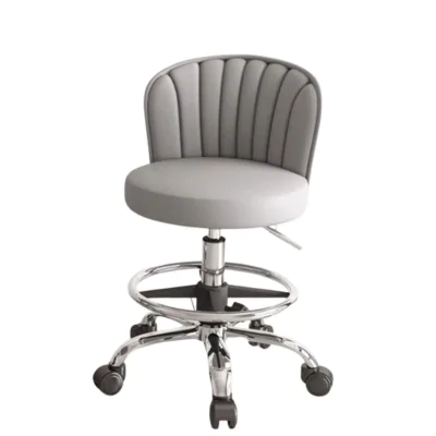 Belle Salon Stool Grey adjustable beauty salon stool with wheels
