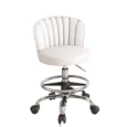Belle Salon Stool White adjustable beauty salon stool with wheels