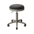 Matte Chrome Beauty Stool Black adjustable salon stool with wheels