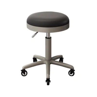 Matte Chrome Beauty Stool Black adjustable salon stool with wheels