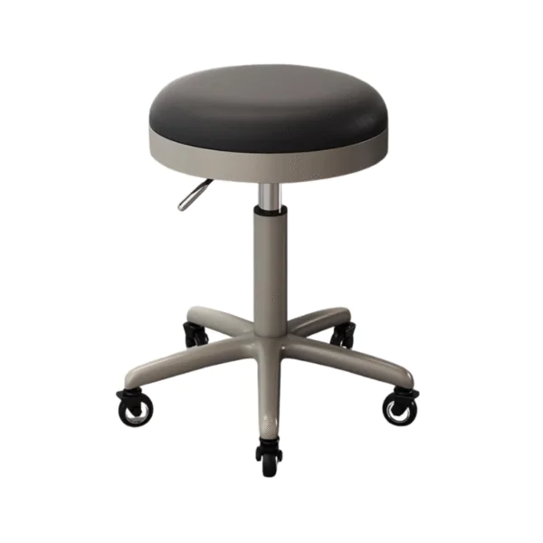 Matte Chrome Beauty Stool Black adjustable salon stool with wheels