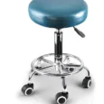 Salon Stool Blue adjustable round beauty stool with wheels