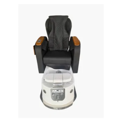 Noir Luxe black massage pedicure chair with foot spa basin