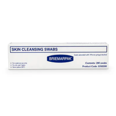 Briemarpak Alcohol Swabs 70% isopropyl alcohol 200 pack